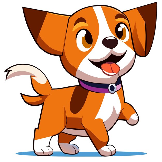 Vektor fröhlicher corgi-hund steht handgezeichnetes cartoon-aufkleber-symbol-konzept isolierte illustration