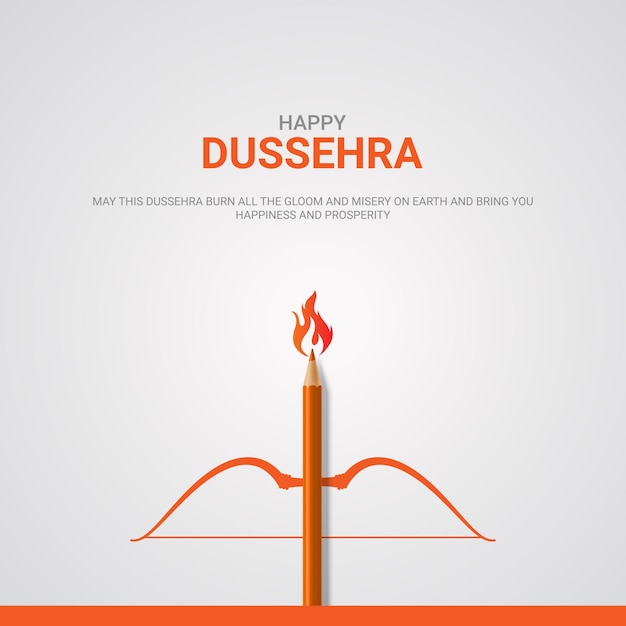Fröhlicher dussehra-text mit hindu-festival-illustration