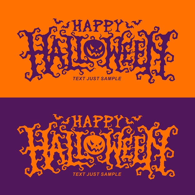 Vektor fröhlicher halloween-textbanner-designvektor