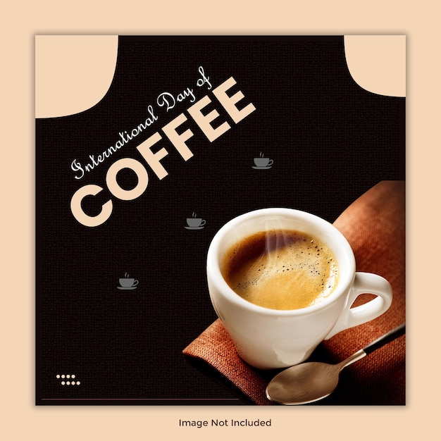 Fröhliches Beitragsdesign zum internationalen Kaffeetag