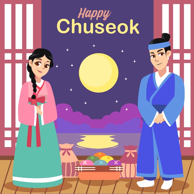 Vektor fröhliches chuseok