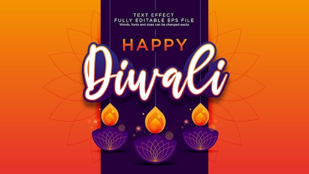 Fröhliches Diwali Die Texteffekt-Schriftart für das indische Fest