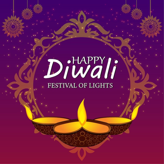 Vektor fröhliches diwali-festival-banner-design