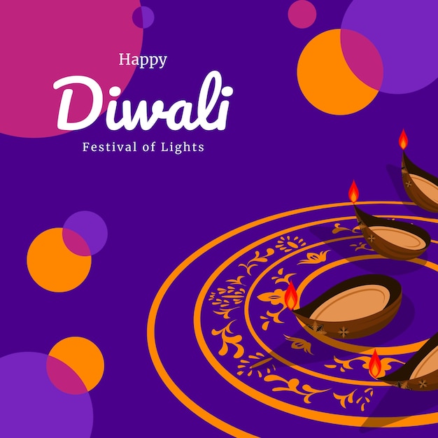 Vektor fröhliches diwali-lichterfest