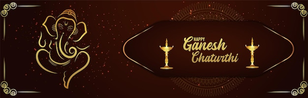 Fröhliches ganesh chaturthi feierbanner