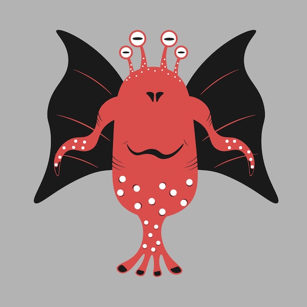 Fröhliches halloween-monster-symbol niedliche kawaii cartoon-gruselige lustige babyfigur augen zunge zahn fang hände hoch flaches design vektor-illustration