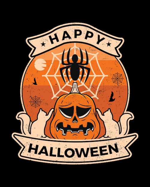 Vektor fröhliches halloween-t-shirt design-halloween-t-shirt-vektorkunstwerk