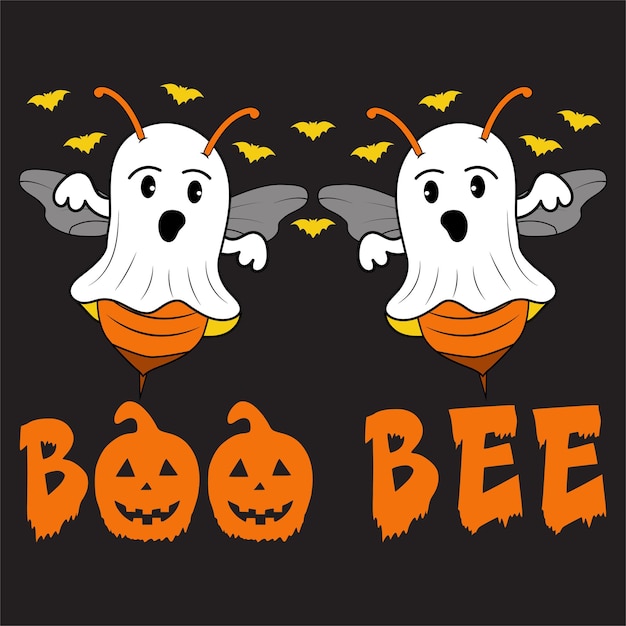 Fröhliches halloween-t-shirt-design mit halloween-elementen oder handgezeichnetem halloween-typografie-design