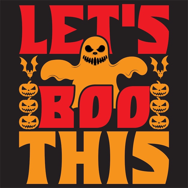 Fröhliches Halloween-T-Shirt-Design mit Halloween-Elementen oder handgezeichnetem Halloween-Typografie-Design
