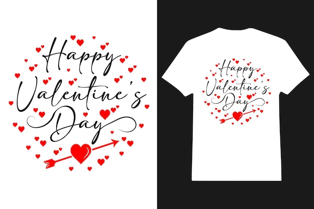 Fröhliches Valentinstag-T-Shirt-Design - Vektortypografie, Handschrift, romantische Geschenke, Hochzeitskarte.