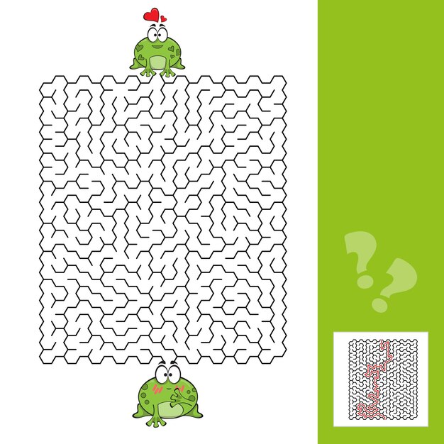 Frogs maze game - hilf dem frosch seinen weg zu finden - vector