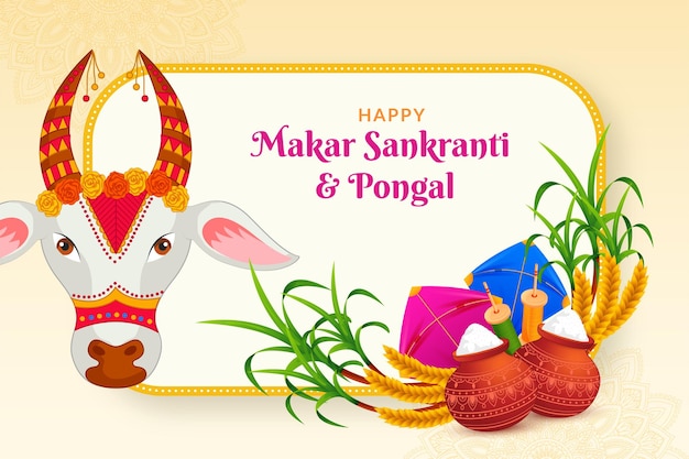 Frohe Makar Sankranti, Pongal, Lohri, Uttrayan-Festgruß