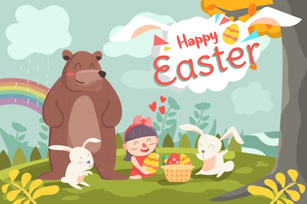 Frohe ostern illustration