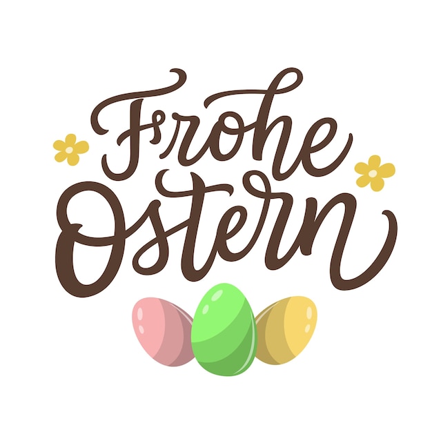 Vektor frohe ostern in deutscher handschrift