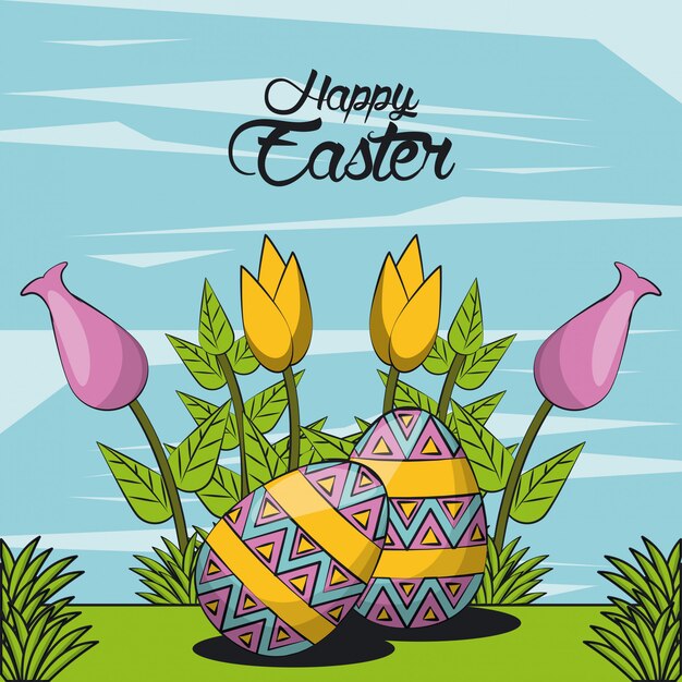 Vektor frohe ostern karte