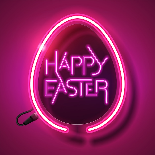 Frohe ostern neon design