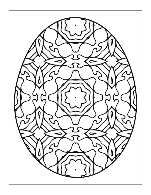 Frohe ostern schwarz-weiß-mandala-blume malbuch für erwachsene