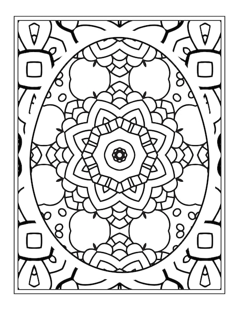 Frohe ostern schwarz-weiß-mandala-blume malbuch