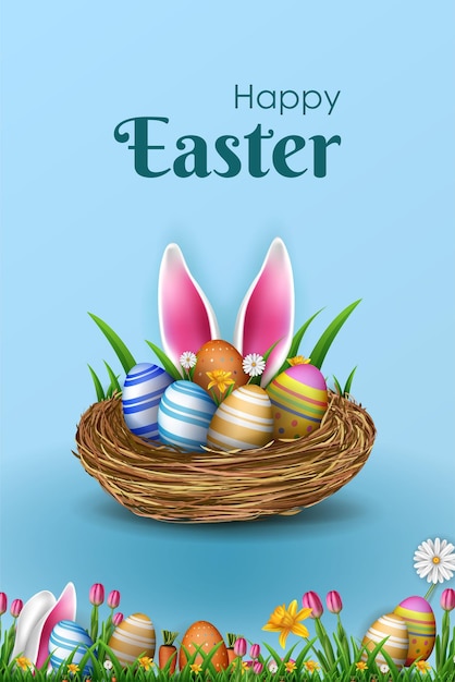 Frohe Ostern Social Media Post Template Design