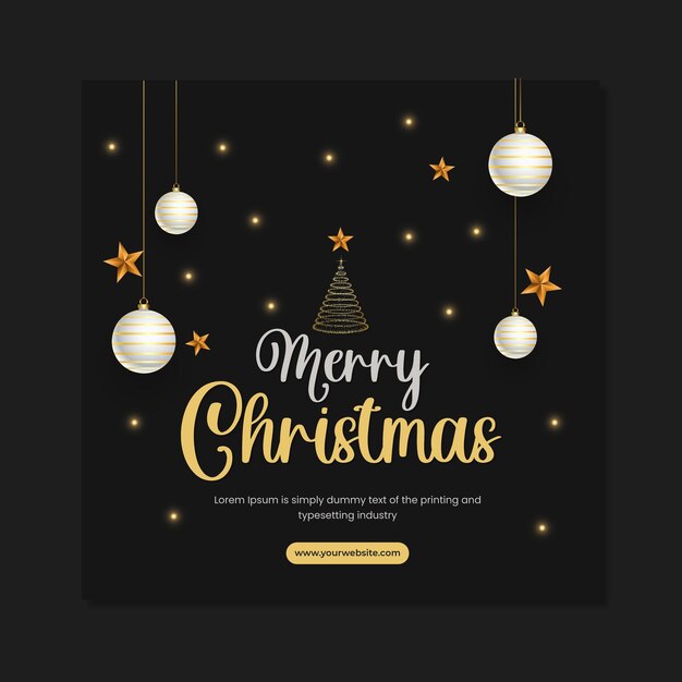 Frohe Weihnachten 2022 SocialMediaBannerVorlage Premium Vektor