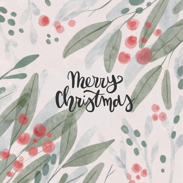 Frohe Weihnachten Aquarell Grußkarte