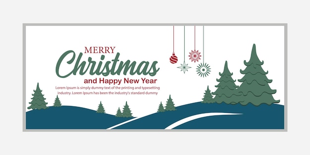 Vektor frohe weihnachten banner und frohes neujahr banner social media cover und web banner frohe weihnachten