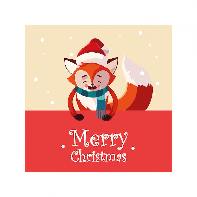 Frohe Weihnachten Fuchs Cartoon