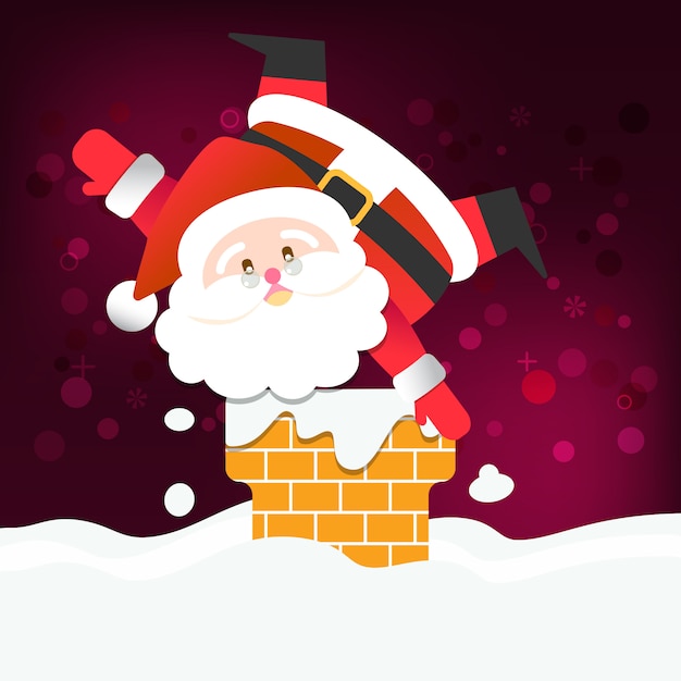 Frohe weihnachten glücklicher santa claus happy new year auf rotem und weißem schnee