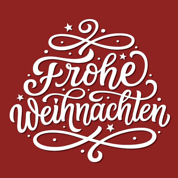 Vektor frohe weihnachten in deutscher handschrift