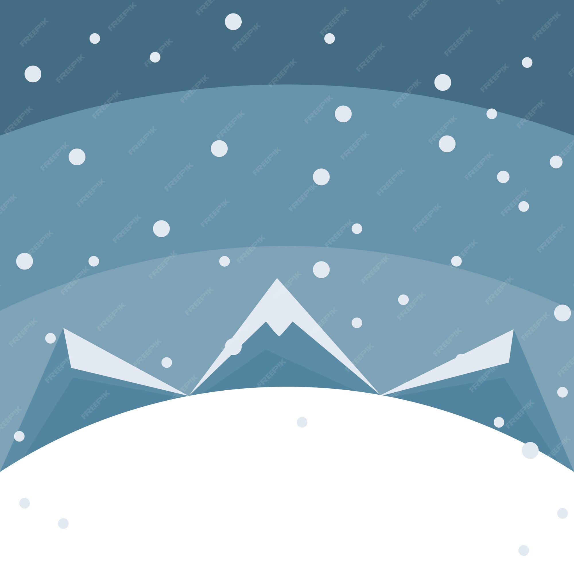 Frohe weihnachtenkarte der berge im schnee PremiumVektor