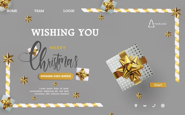 Frohe weihnachten landing page mit wünschen