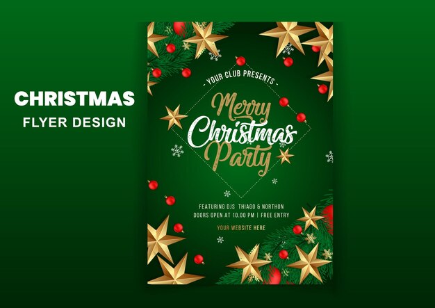 Frohe Weihnachten Moderne Party-Poster-Flyer-Design-Vorlage