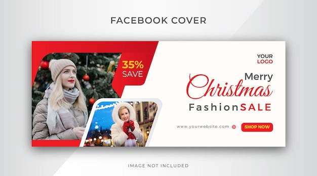 Frohe weihnachten neujahr mode facebook cover vorlage