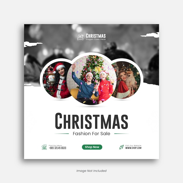 Vektor frohe weihnachten sale social media post design oder instagram post template