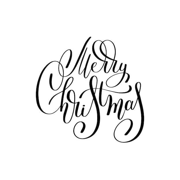 Frohe weihnachten schwarz-weiß handgeschriebener schriftzug inschrift feiertagsphrase