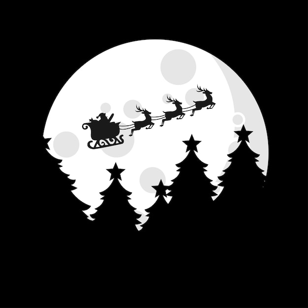 Vektor frohe weihnachten-silhouette-vektor-illustration