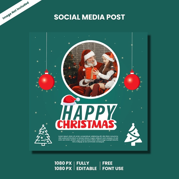 Vektor frohe weihnachten-social-media-beitrag-design-vorlage