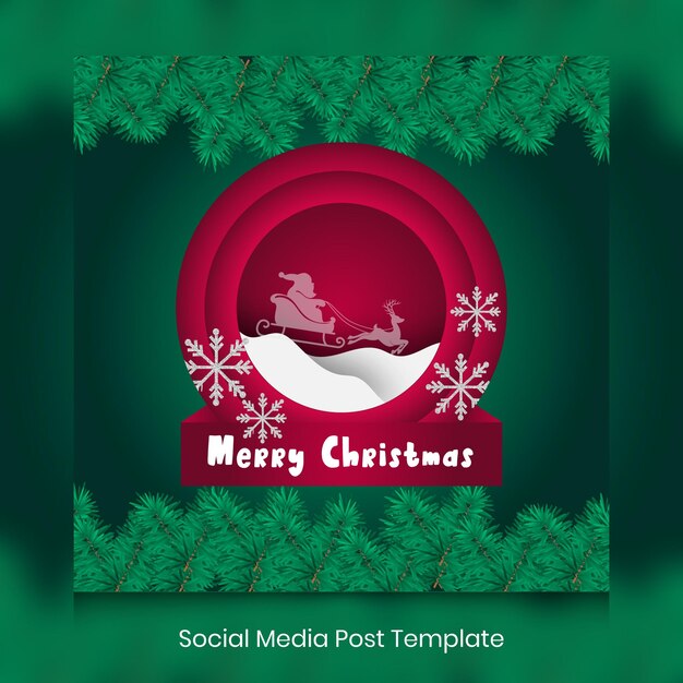 Vektor frohe weihnachten social-media-post und hintergrunddesign