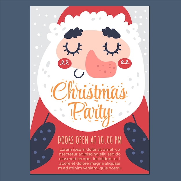 Frohe weihnachten und guten rutsch ins neue jahr-party-plakat-flyer-design-element flache grafik illustrati