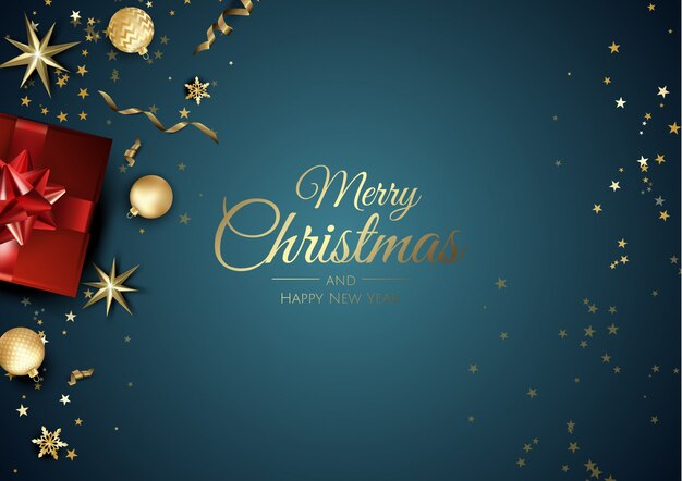 Frohe Weihnachten und Happy New Year Grußkarte