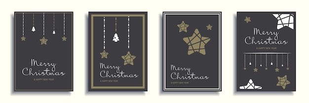 Frohe weihnachten und neujahr 2022 broschüren-cover set xmas minimal banner design vector