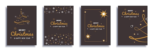 Frohe weihnachten und neujahr 2022 broschüren-cover set xmas minimal banner design vector