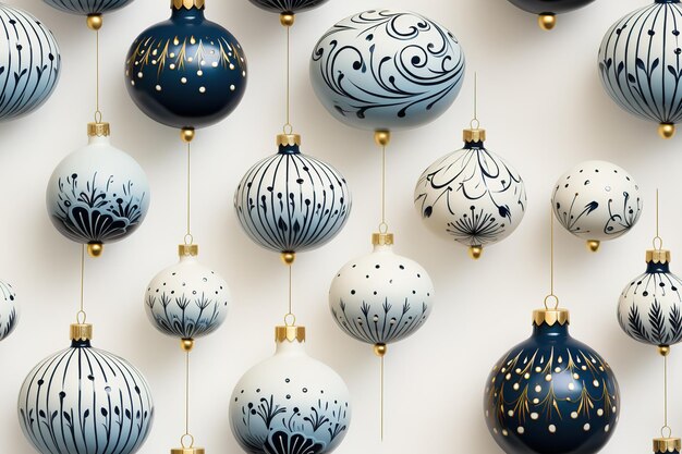 Frohe weihnachten und neujahr dekoration hintergrund winter nahtloses muster mit bäumen hand gezeichnet