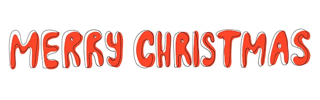 Frohe Weihnachten Vektortext Handgezeichnete Beschriftung