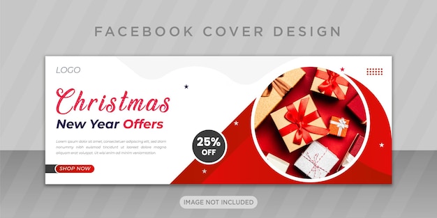 Frohe weihnachten-verkauf mit facebook-cover-design