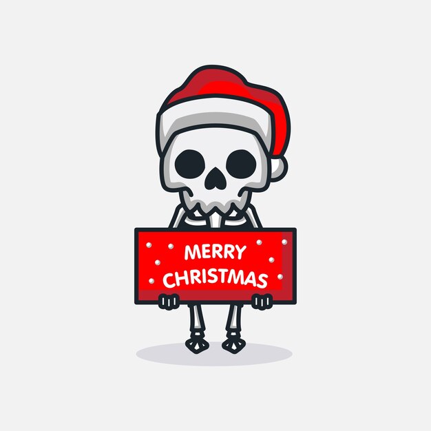 Frohe weihnachten von der skelettillustration