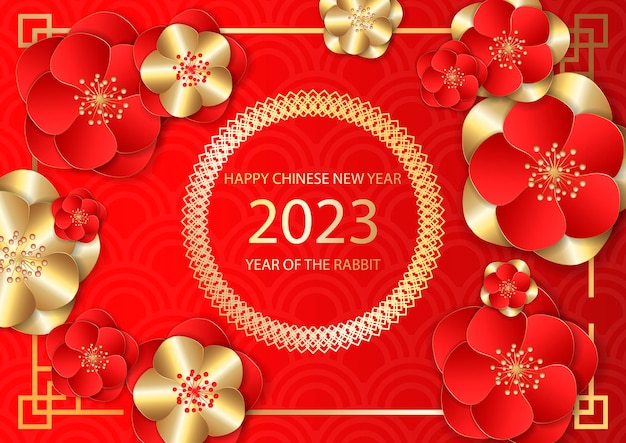 Frohes chinesisches neues jahr 2023 jahr des kaninchens