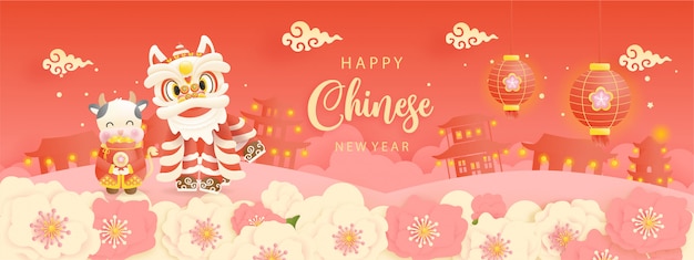 Frohes chinesisches neujahrsbanner