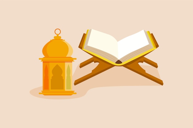 Frohes islamisches Neujahrskonzept. Farbige flache Vektorillustration