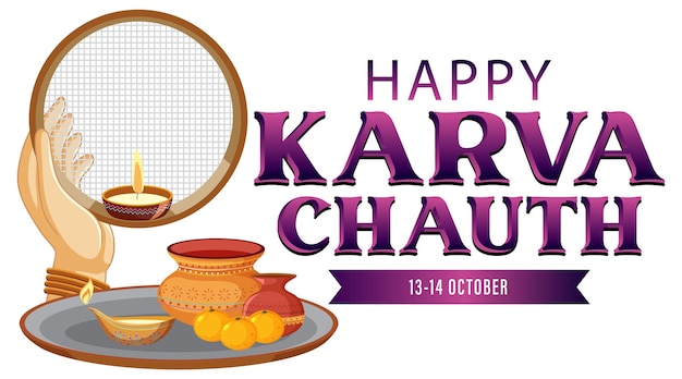 Vektor frohes karva chauth day banner design